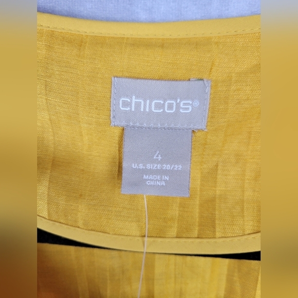 Chico’s  Linen 3/4 Sleeve Open Front Cardigan Tunic Blouse Top Size 20/22 - Picture 4 of 12
